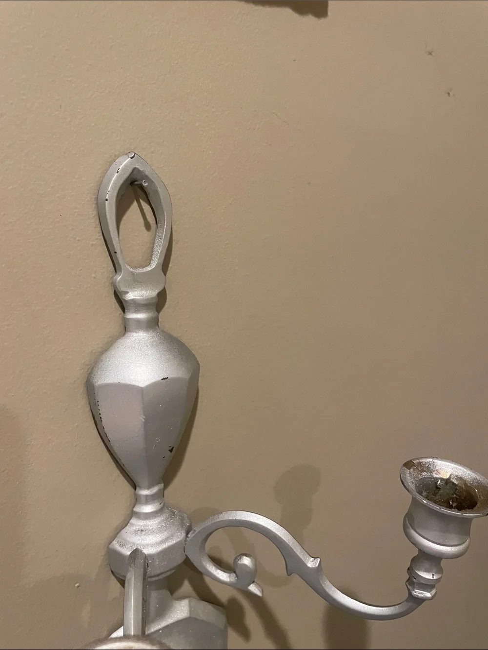 Silver wall candle holder - metal